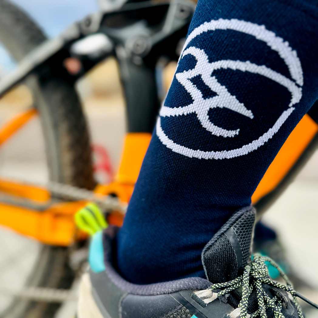 Kid biking while wearing best ever socks