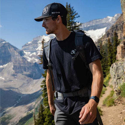 Man Hiking in Best Ever Mountain Calling T-Shirt