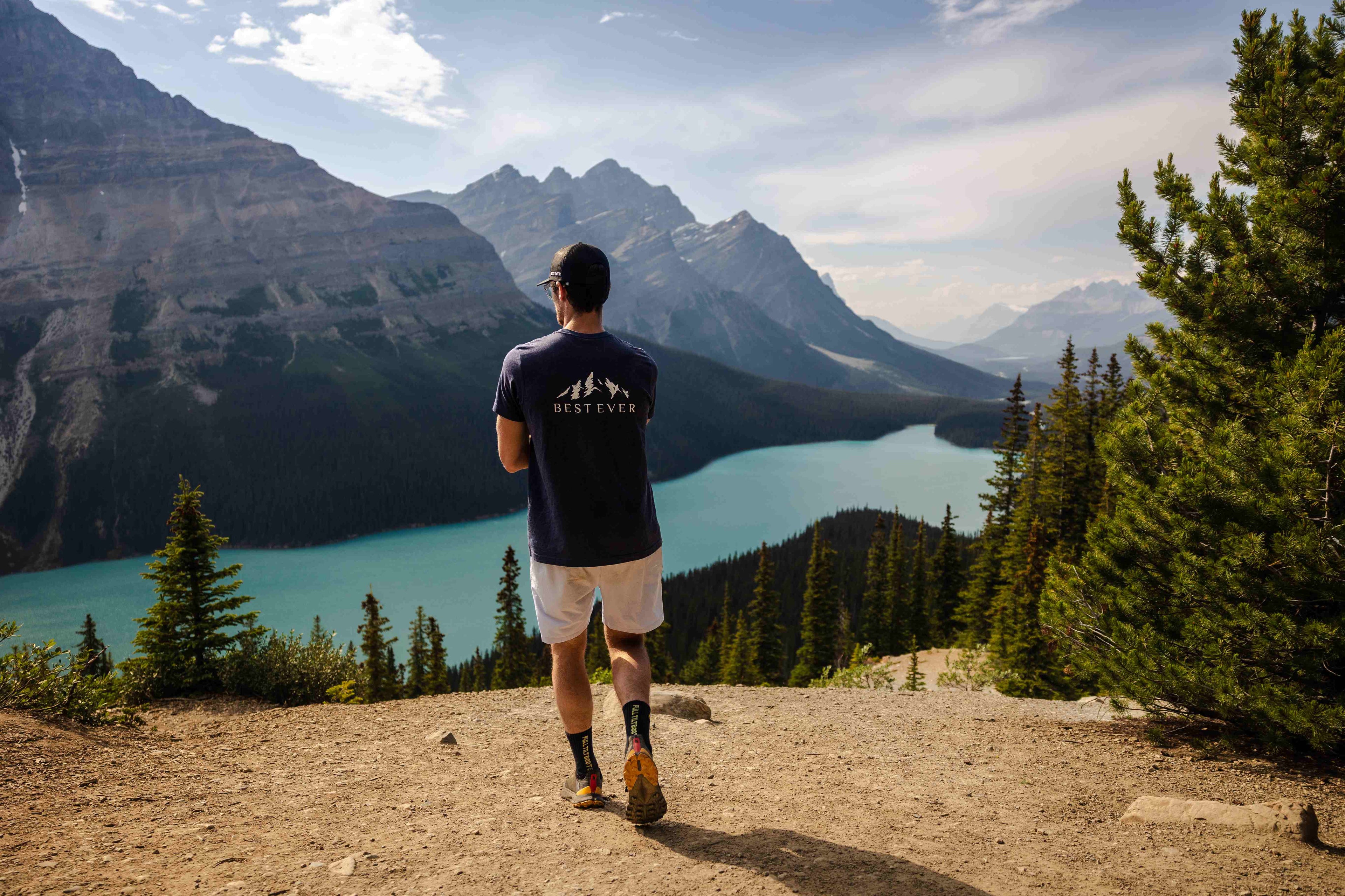 Man hiking wearing Best Ever T-Shirt