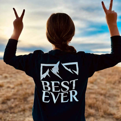 Girl Wearing Youth Best Ever Long Sleeve 