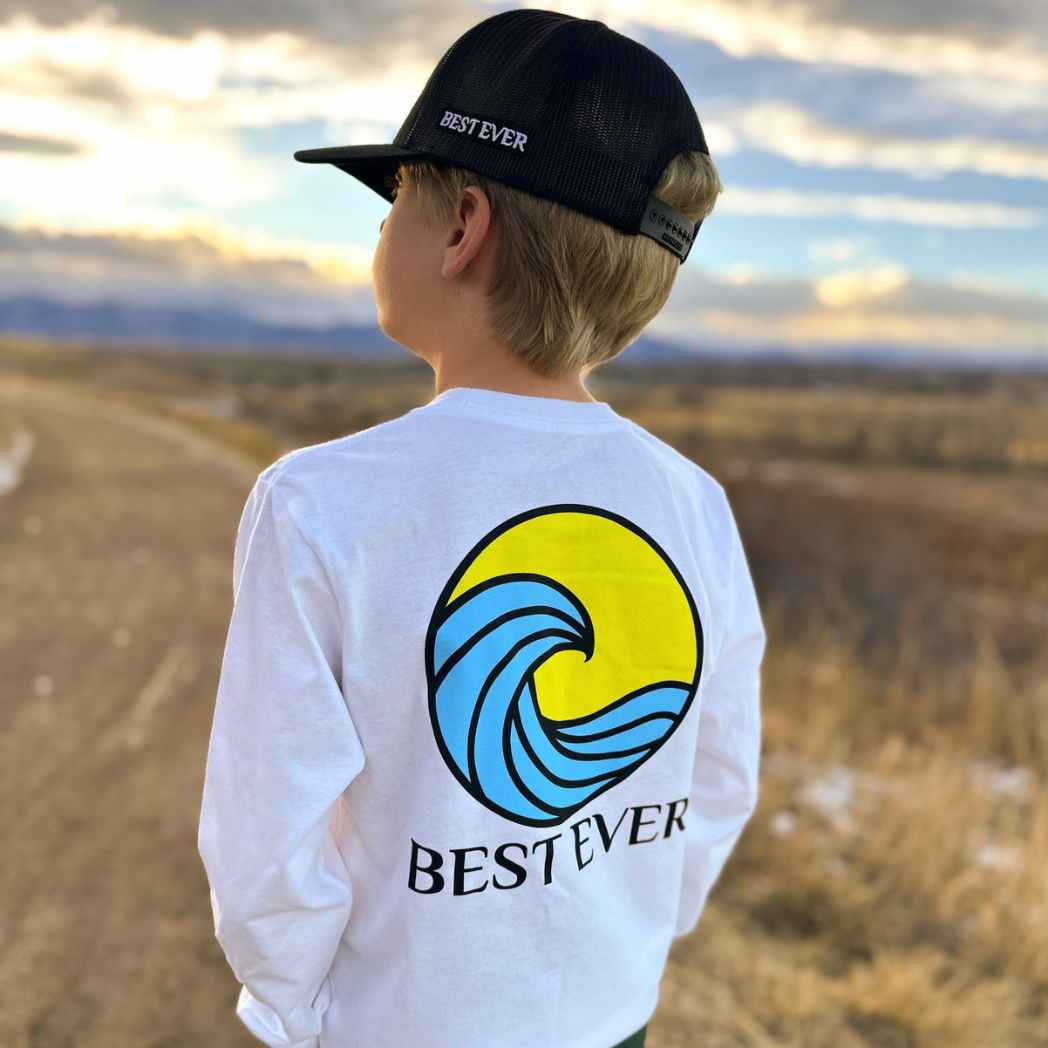 Boy Wearing Kids Ocean Calling Long Sleeve
