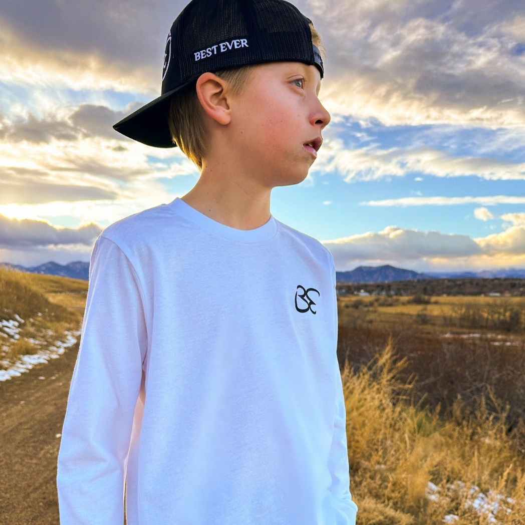 boy wearing best ever surf bear long sleeve