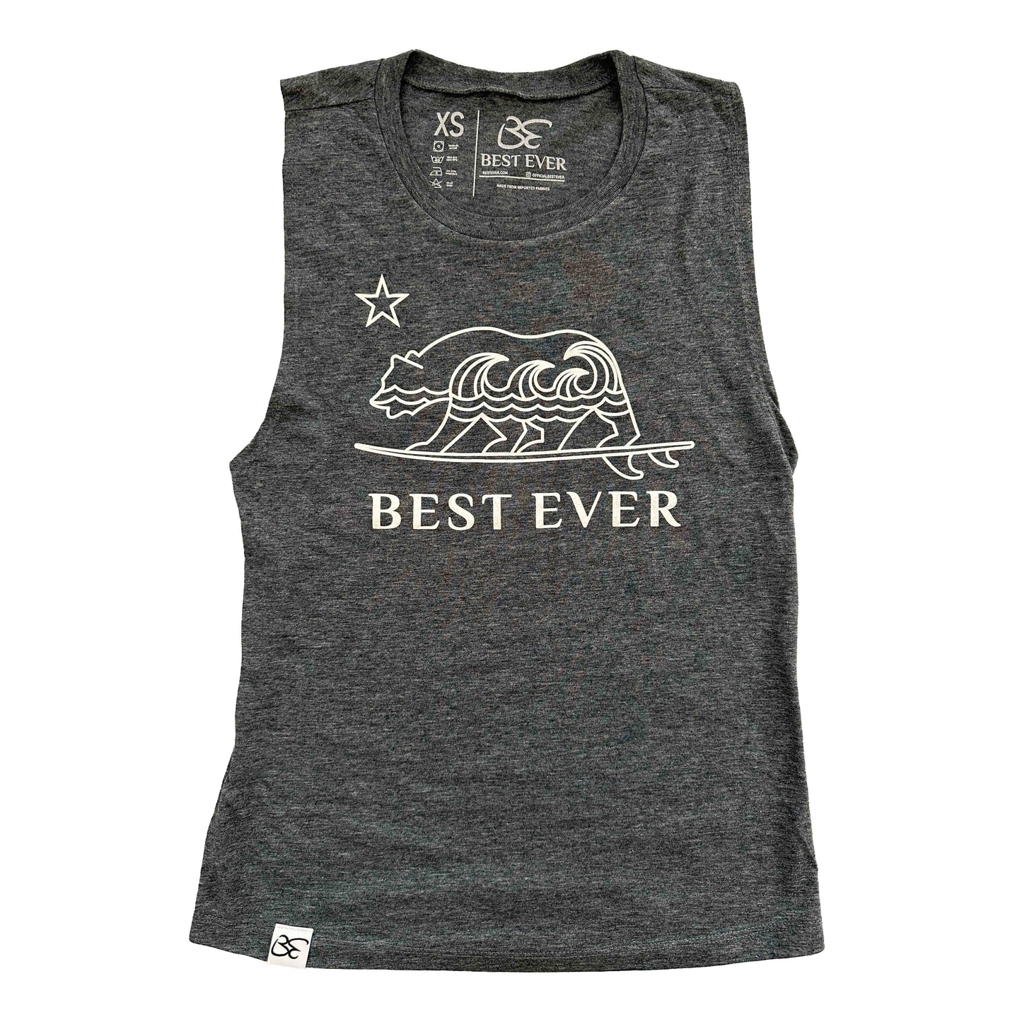 Womens Cali Bear Festival Tank - Antique Denim